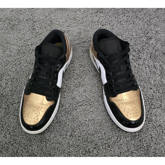 Nike Air Jordan 1 Low Gold Toe Mens Size 11 Metallic Gold Black White CQ9447 700 main image 7